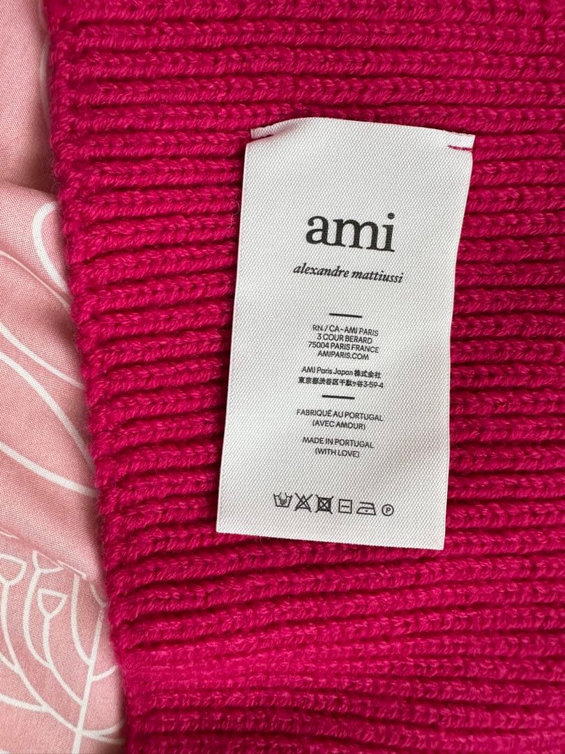 アミパリス　ami paris ピンク ハート刺繍 マフラー 最終価格