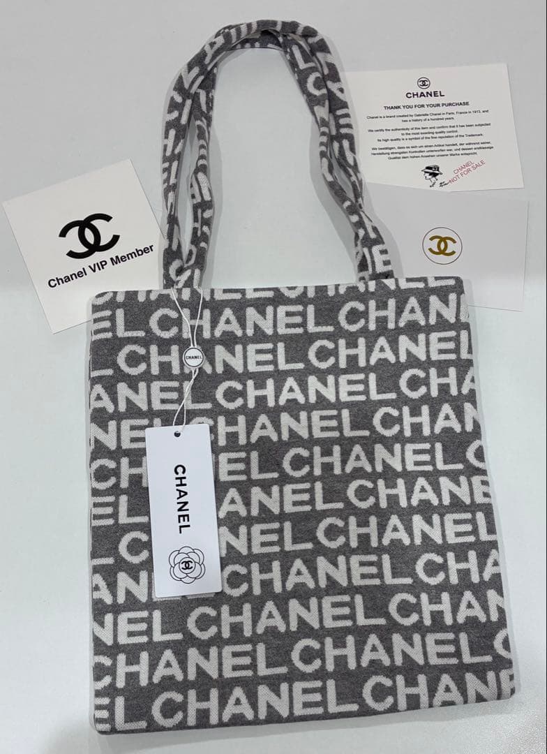 G*フ様 CHANEL 総柄　グレー トートバッグ シャネルノベルティ　ハンドバ