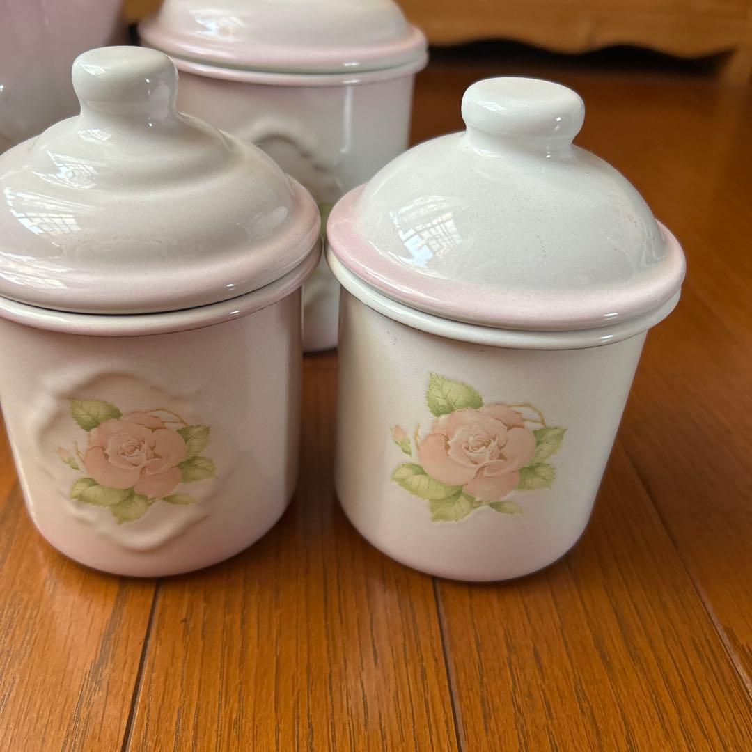 リンディ　ホーローキャニスター 4個セット　イマン ホーロー