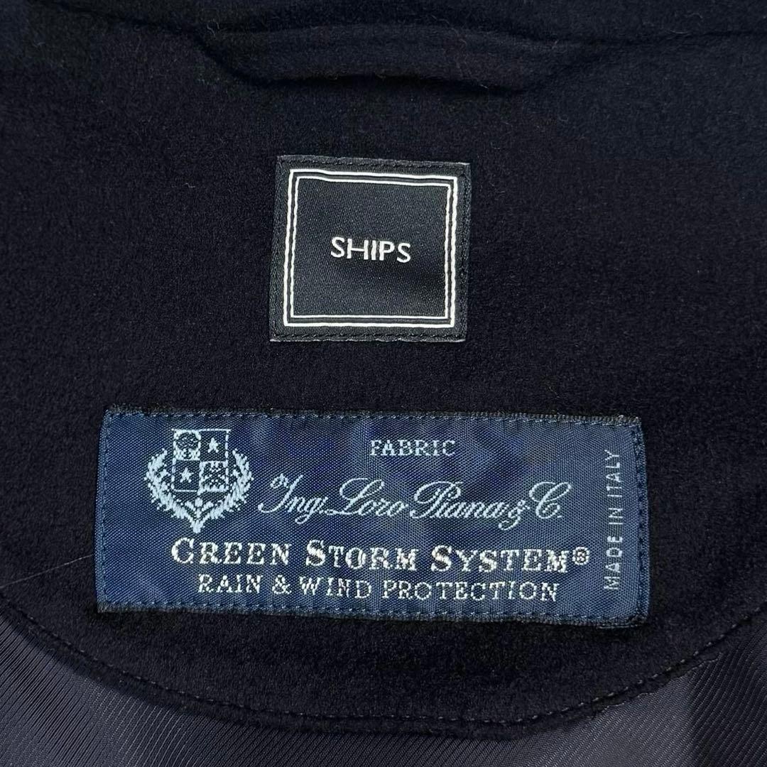 L 近年 極美品 シップス ロロピアーナ ロングコート ネイビー 23AW