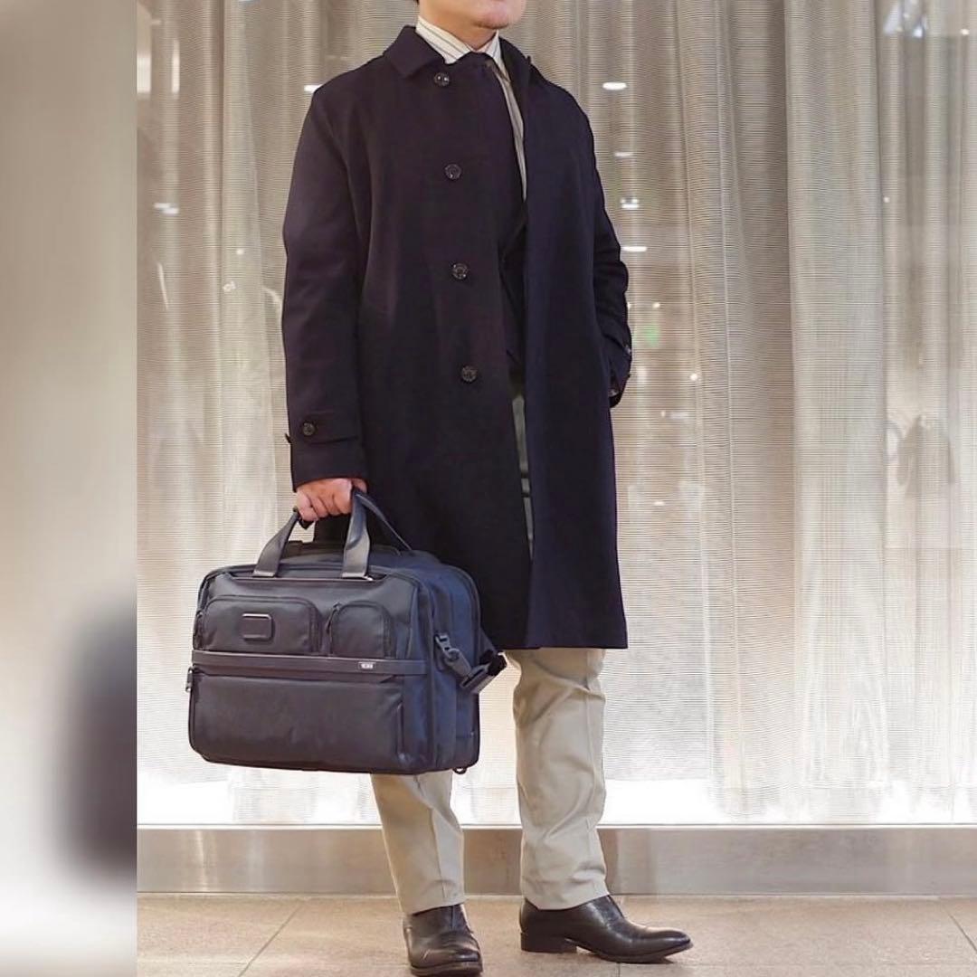 L 近年 極美品 シップス ロロピアーナ ロングコート ネイビー 23AW