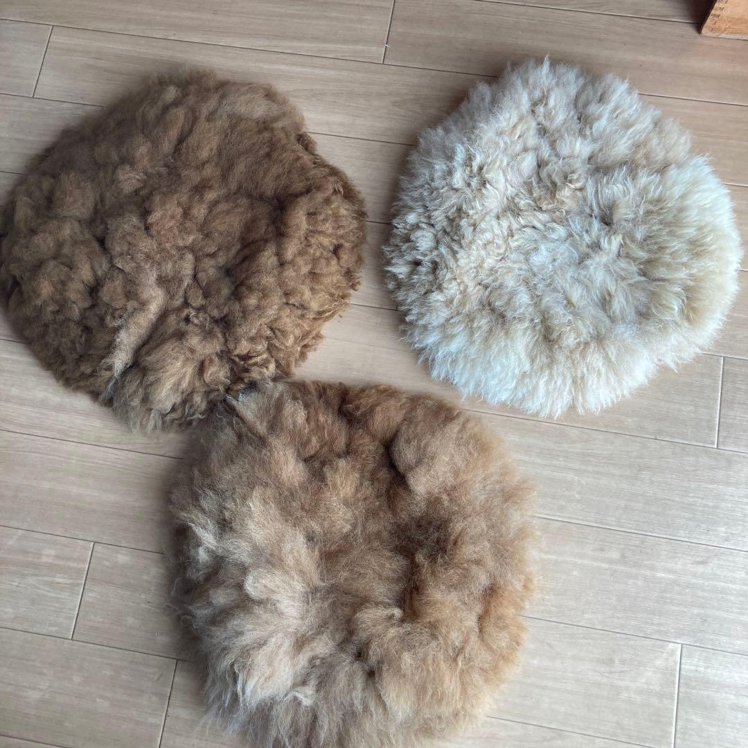 ぽん　アルパカ　ラグ マット