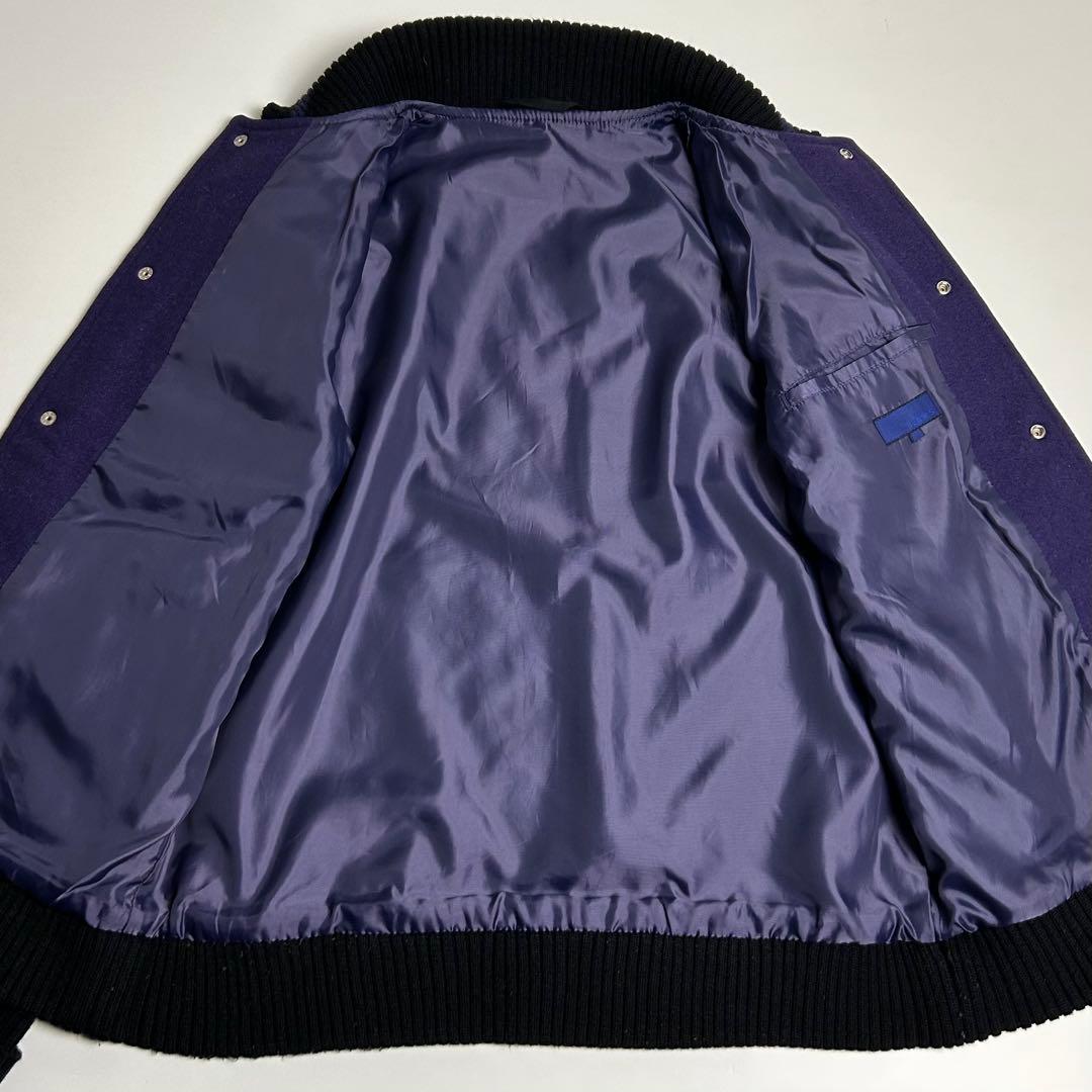 00s【美品】BEAMS/ビームス/袖レザースタジャン/アワードジャケット/牛革