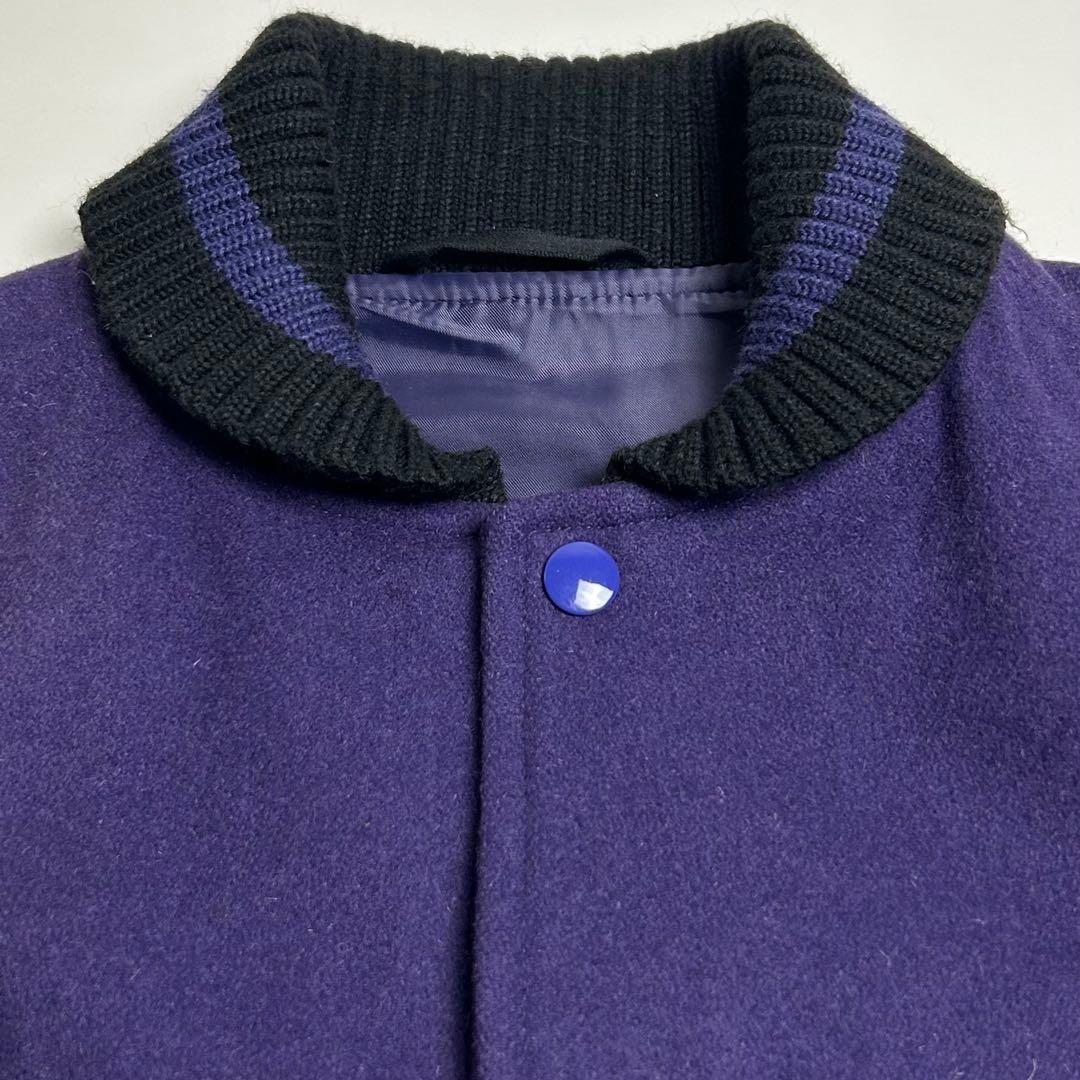 00s【美品】BEAMS/ビームス/袖レザースタジャン/アワードジャケット/牛革