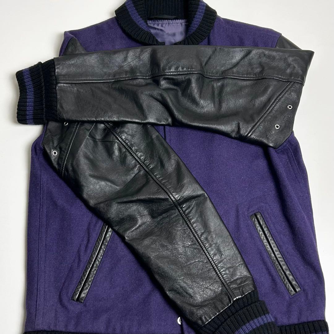 00s【美品】BEAMS/ビームス/袖レザースタジャン/アワードジャケット/牛革