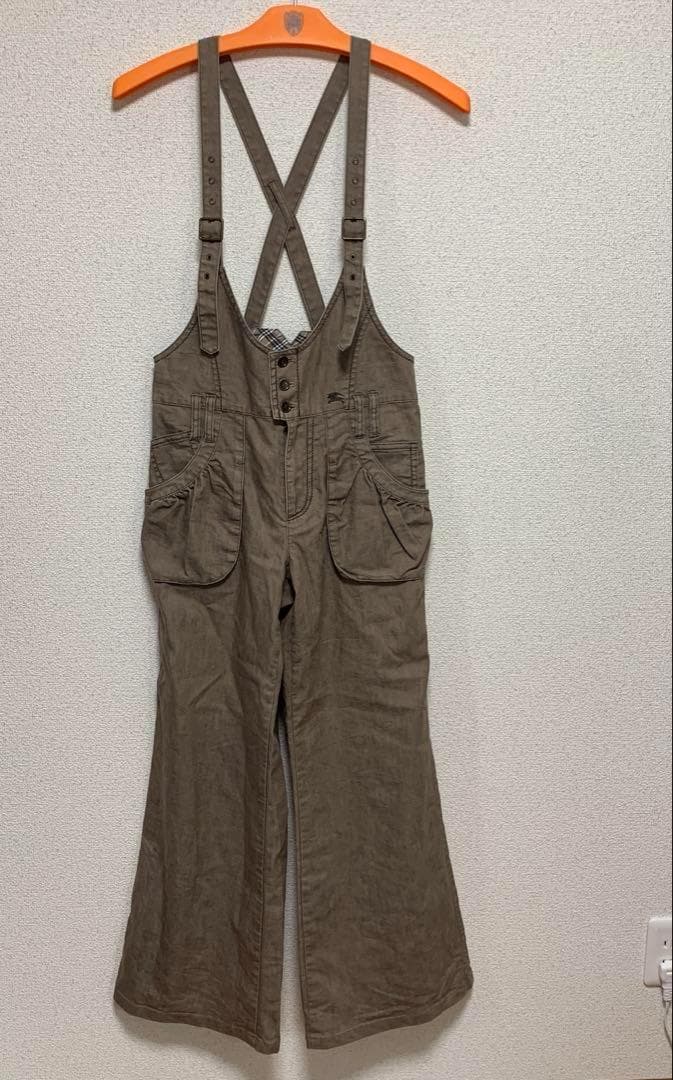 バーバリーブルーレーベル オーバーオール セレブ 高級 騎士 刺繍 ナイトホース