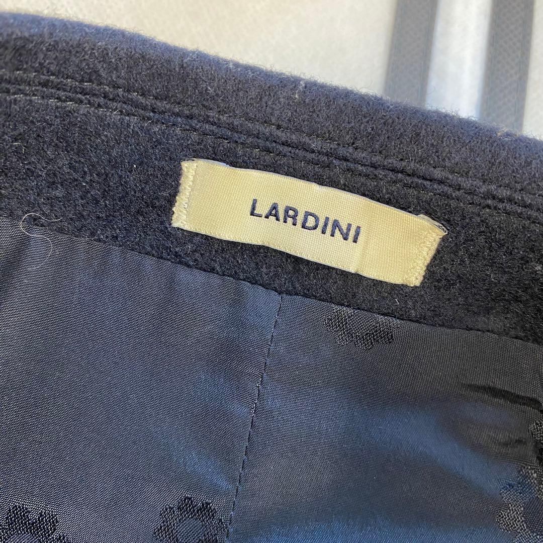 カシミヤ混◎ラルディーニ　チェスターコート　シングル　ネイビー　花柄　ロング丈