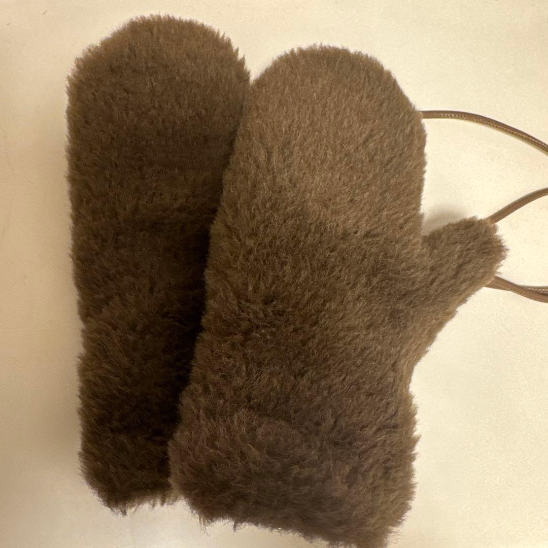 Max Mara ブラウン ミトン 手袋 S-M