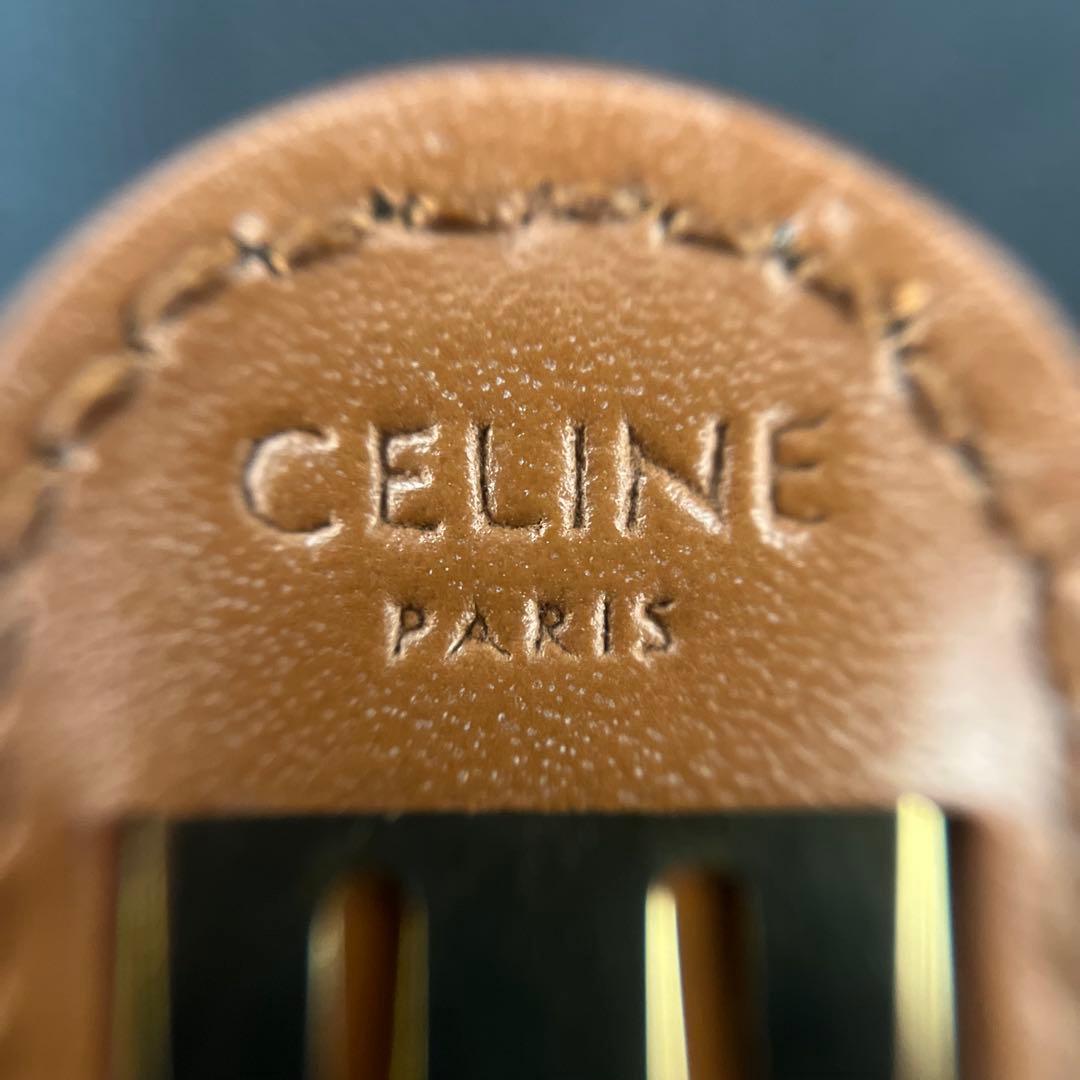 【T】土日限定✨CELINE セリーヌ トリオンフ ヘアピン　ブラウン