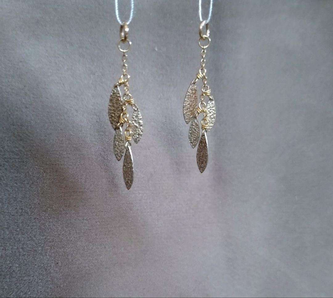 アガット☆ピアスチャームK10　シルバー925☆両耳