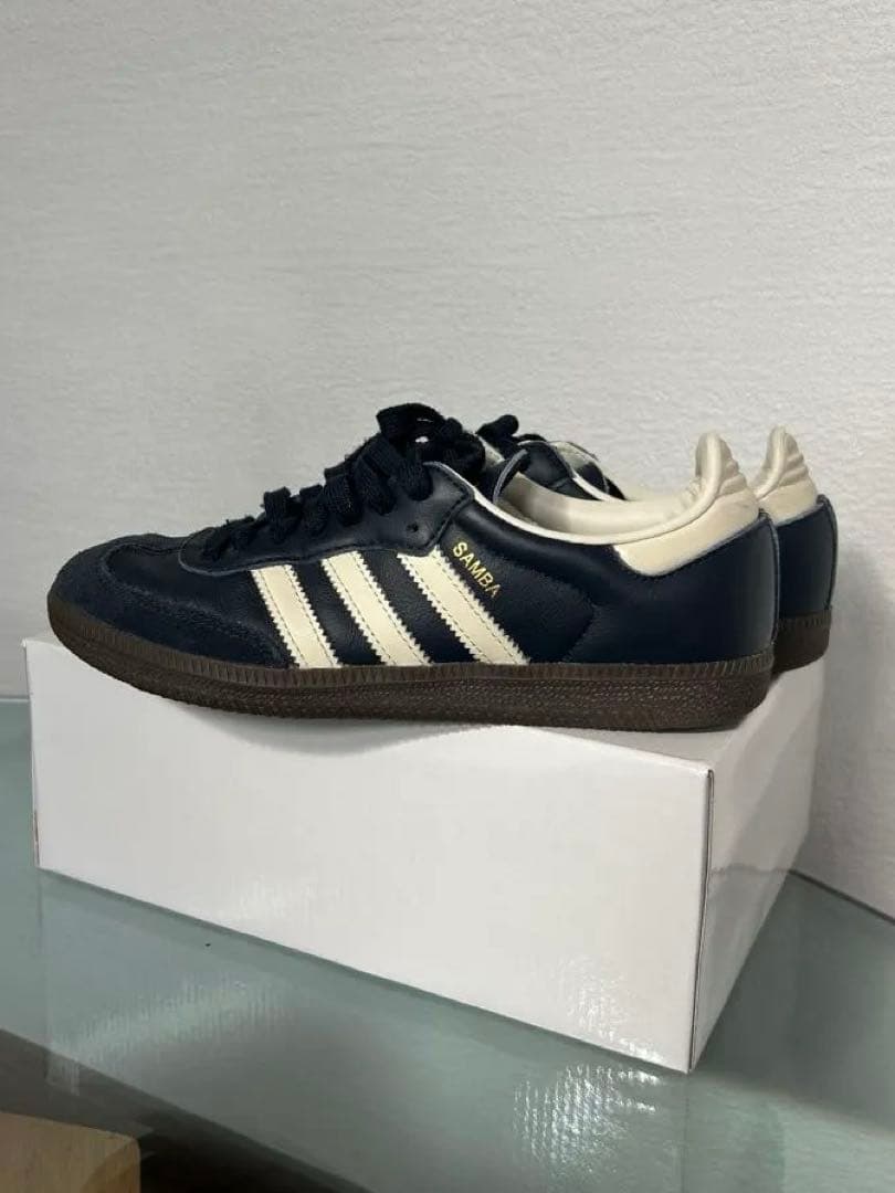 23.5cm adidasアディダスサンバ SAMBA OG ネイビーおまけ付き