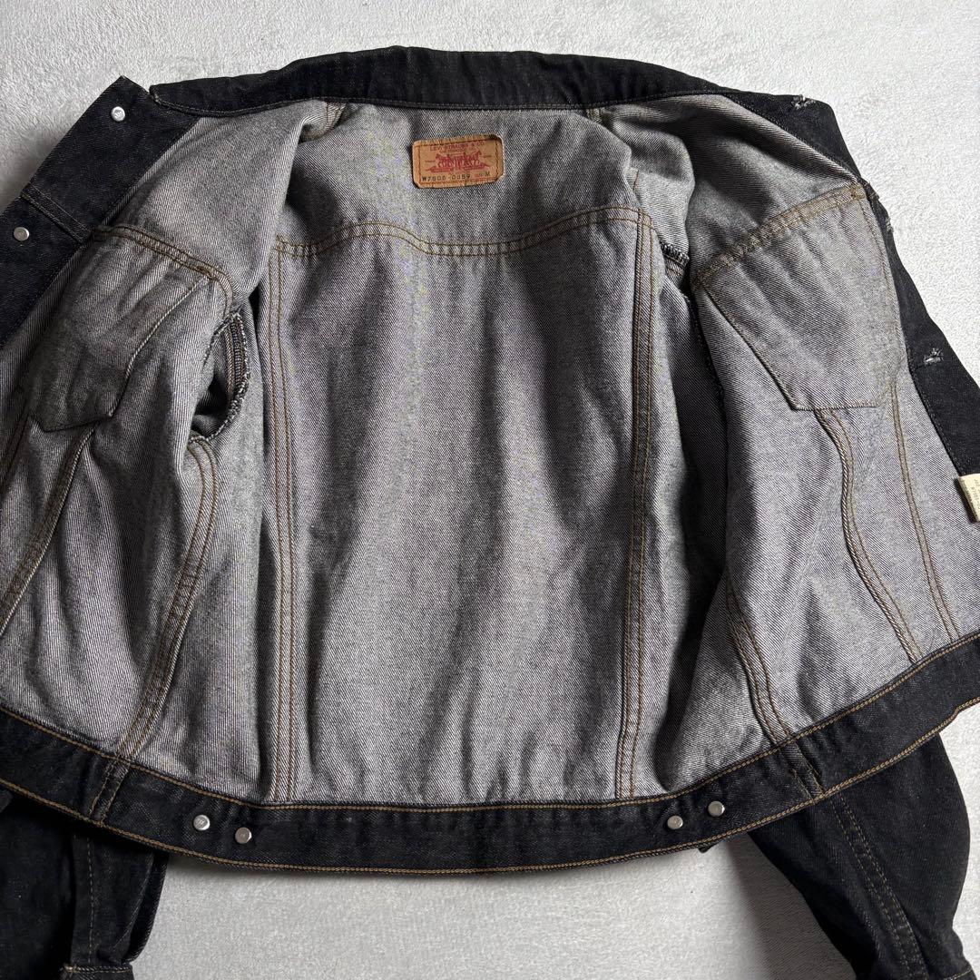90s Levi's 先染めブラック　デニムトラッカージャケット　w7505