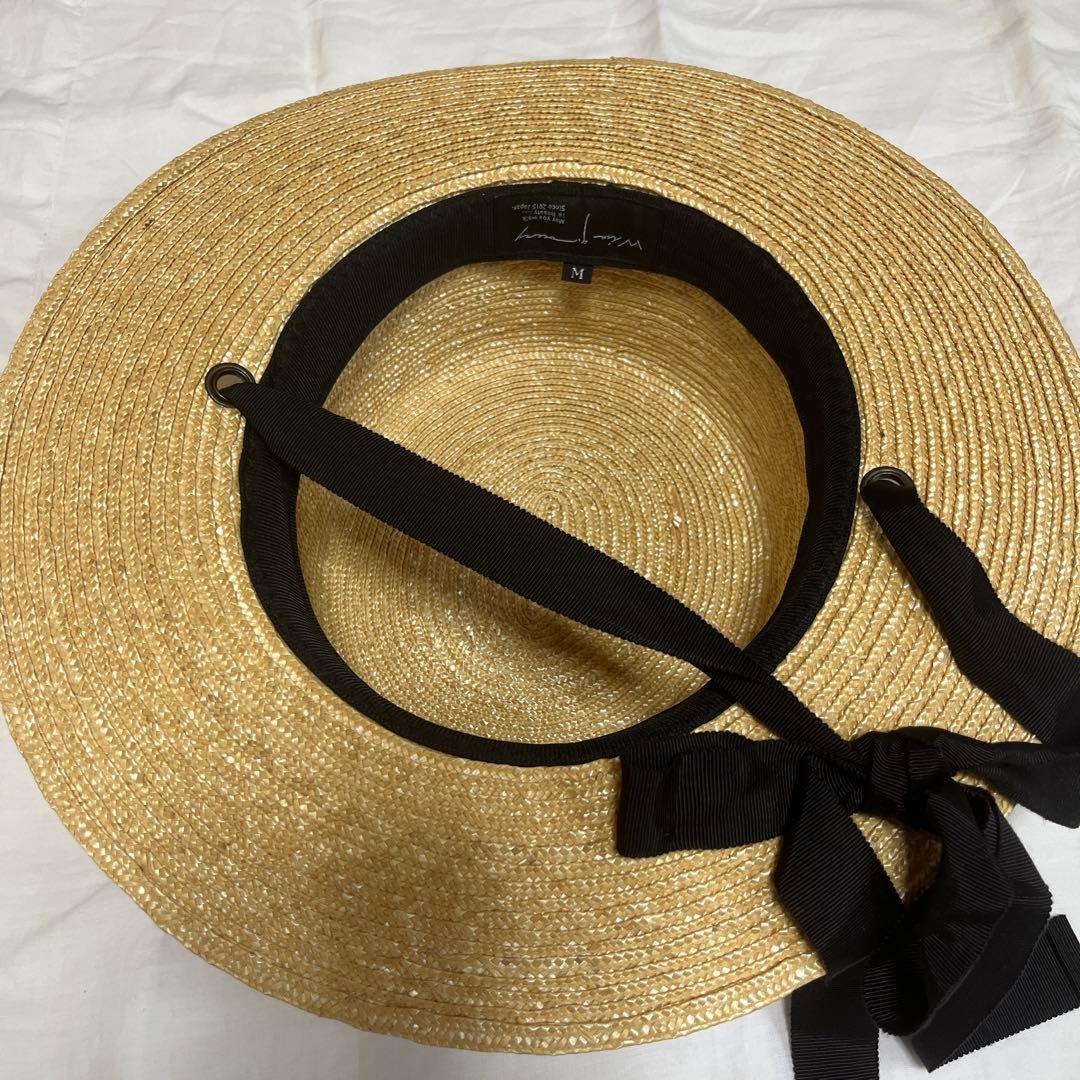 wicagrocery麦わら帽子　リボン付き麦わら帽子