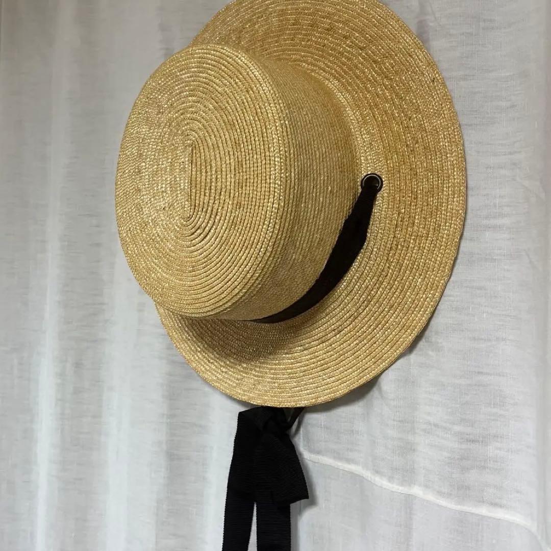 wicagrocery麦わら帽子　リボン付き麦わら帽子
