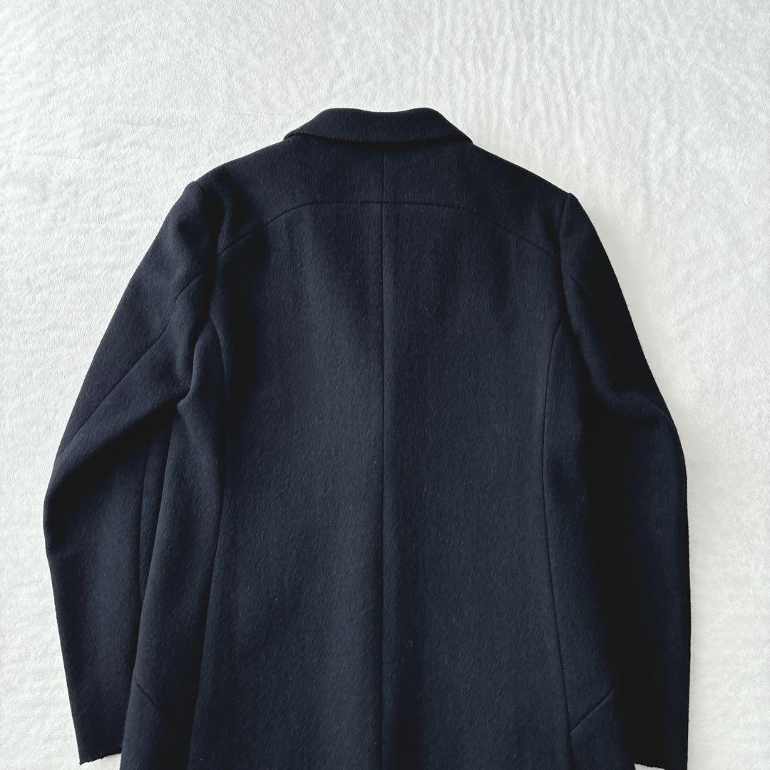 【美品】カズユキクマガイアタッチメント　チェスターコート　カシミヤ混　ブラック