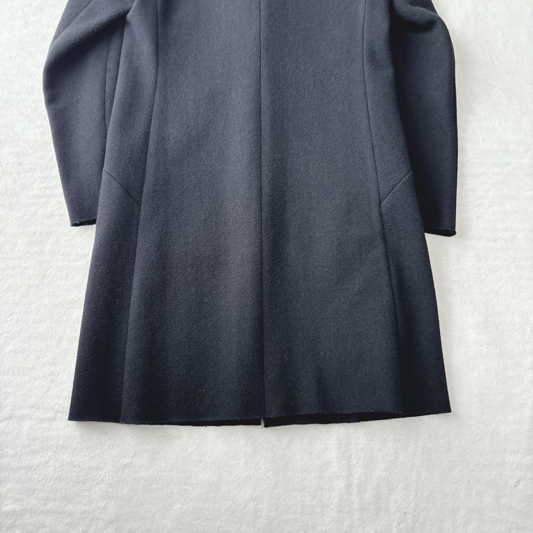 【美品】カズユキクマガイアタッチメント　チェスターコート　カシミヤ混　ブラック