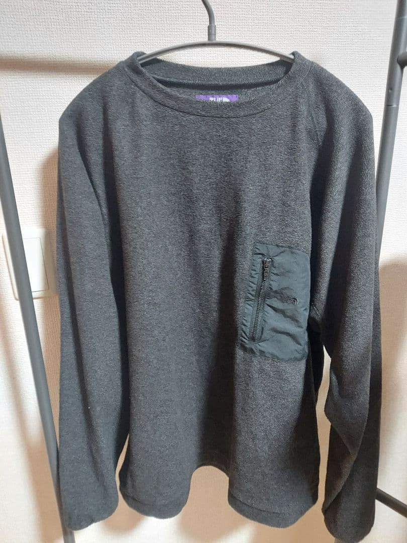 ノースフェイスパープルレーベル ダークグレー フリースカットソー