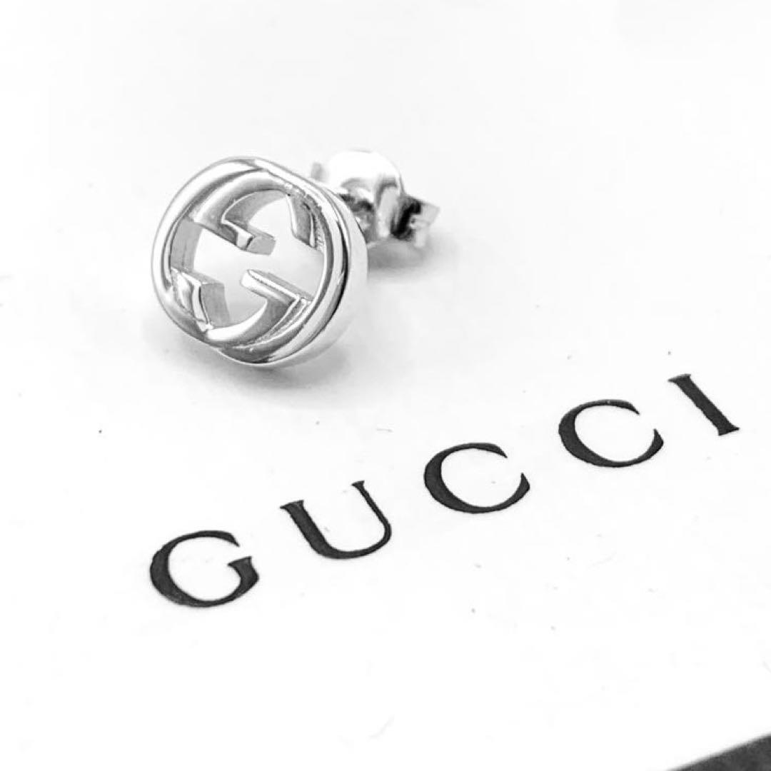 【ほぼ新品】GUCCI ピアス　GG インターロッキングG マ　ダブルG 片耳