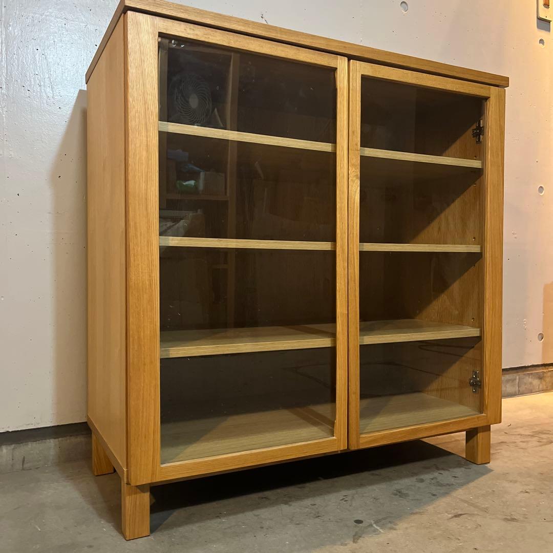 elecca ★無印 オーク材キャビネット・ガラス扉