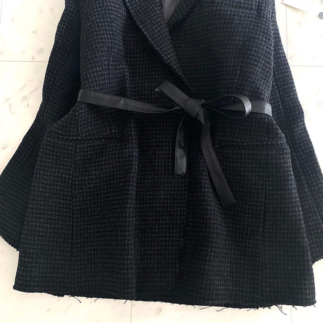 新品タグ付きサードマガジン 雑誌多数掲載モデル ハウンドトゥースジャケットコート