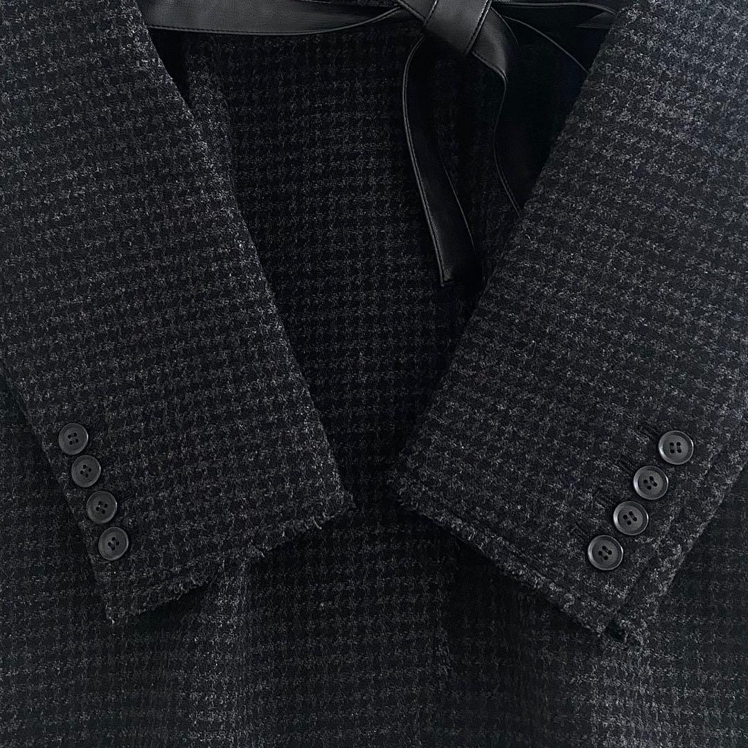 新品タグ付きサードマガジン 雑誌多数掲載モデル ハウンドトゥースジャケットコート