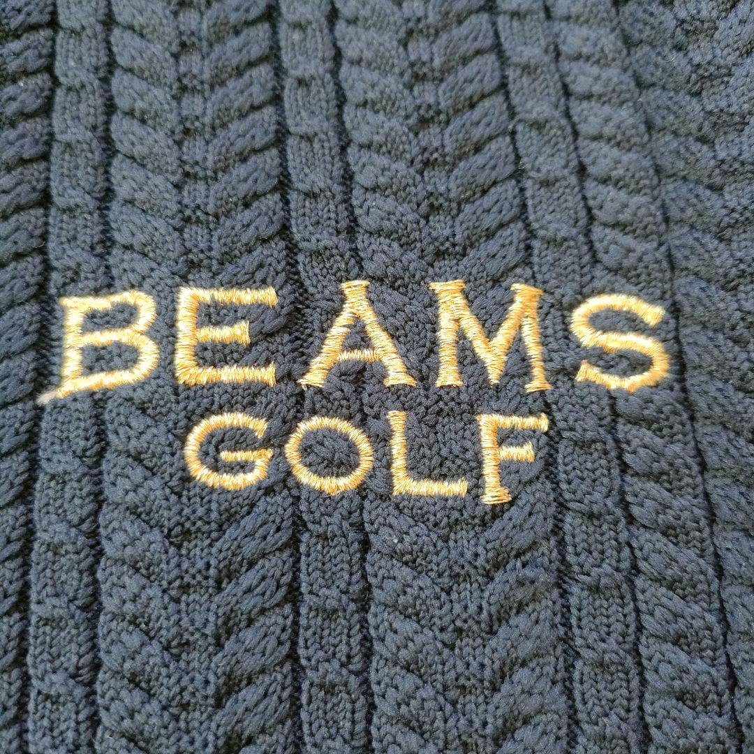 【美品】BEAMS GOLF 暴風ケーブルニットゴルフウェア モックネック