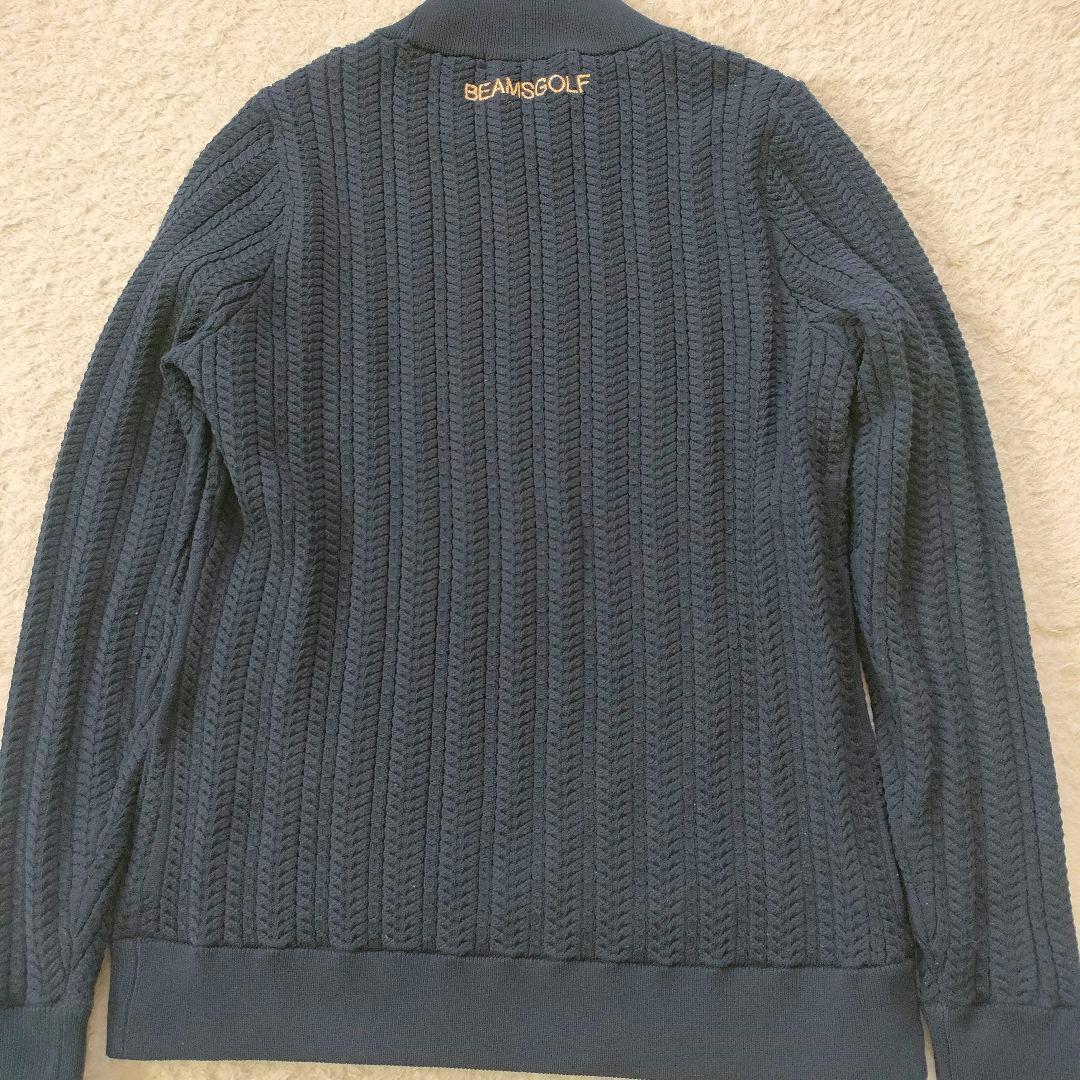 【美品】BEAMS GOLF 暴風ケーブルニットゴルフウェア モックネック