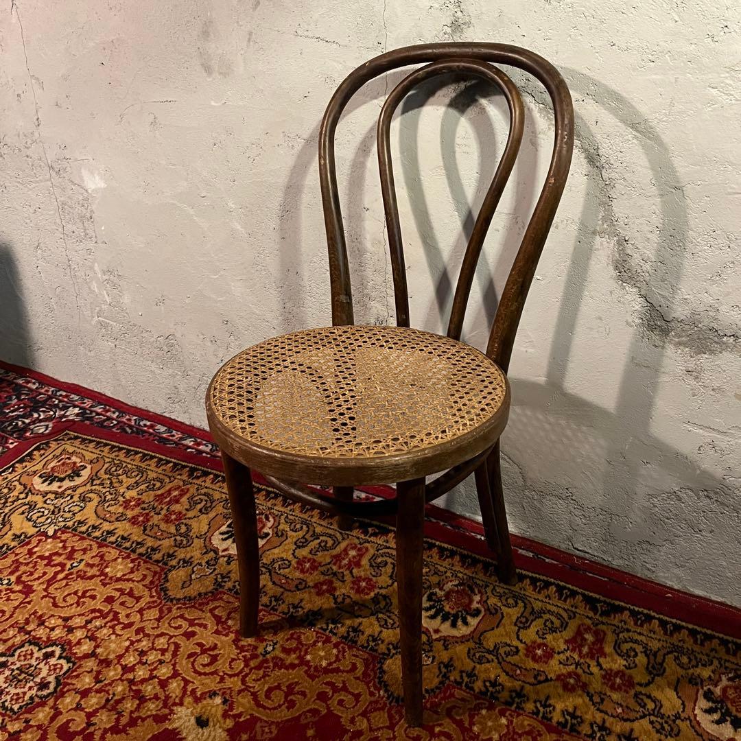 マルニ木工 ベントウッドチェア ラタン座面 昭和レトロ 曲木椅子②