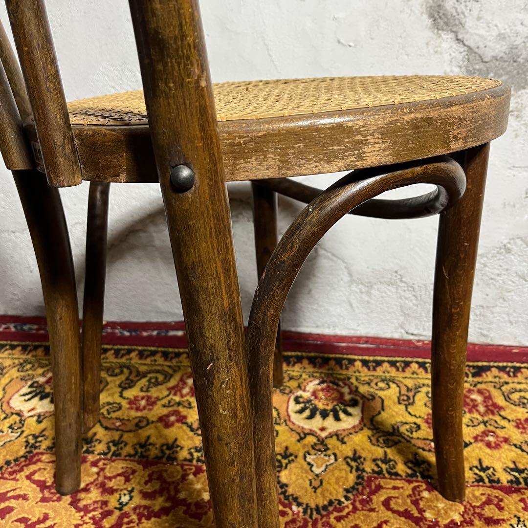 マルニ木工 ベントウッドチェア ラタン座面 昭和レトロ 曲木椅子②