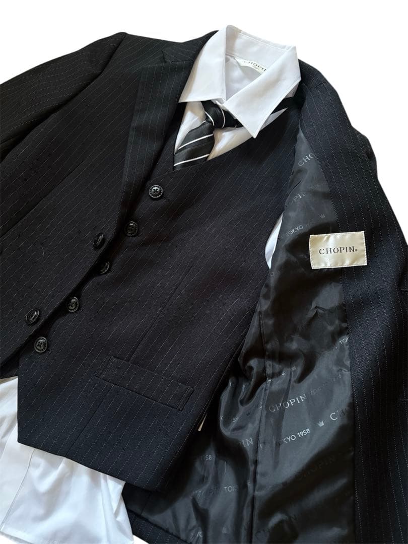 美品ショパン CHOPIN スリーピース キッズフォーマル 5点セットアップ