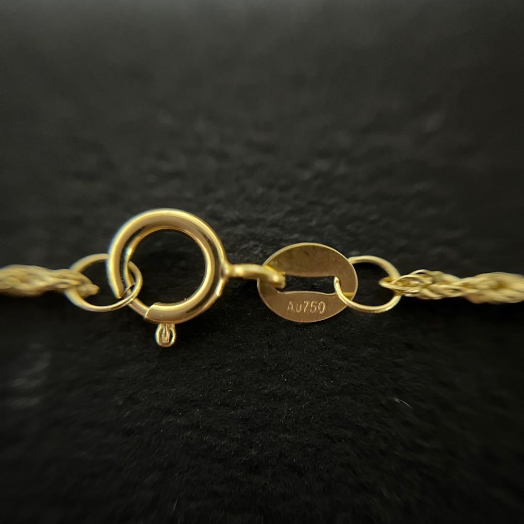 K18 ロープチェーンネックレス　45cm　18金イエローゴールド　Au750