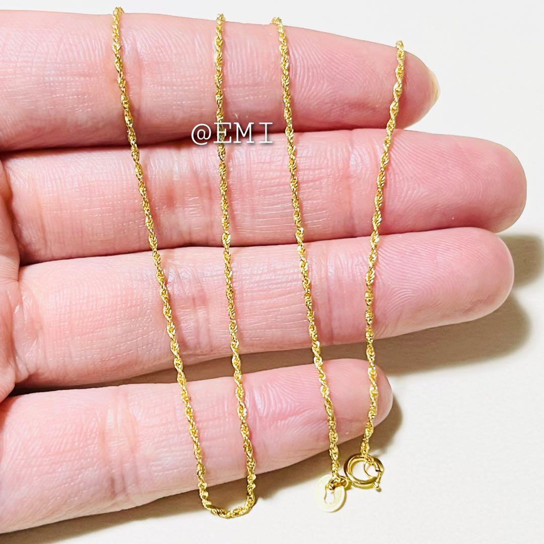 K18 ロープチェーンネックレス　45cm　18金イエローゴールド　Au750