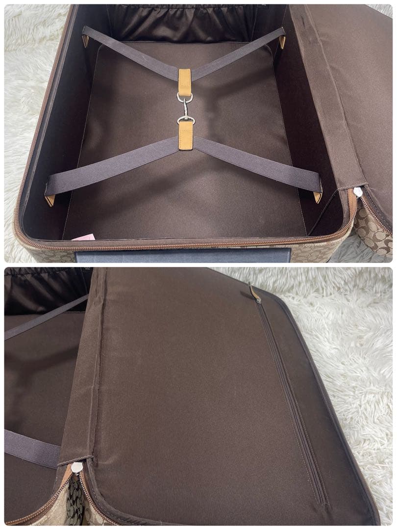 極美品‼️COACH コーチ　キャリーケース　シグネチャー　キャンバス　レザー