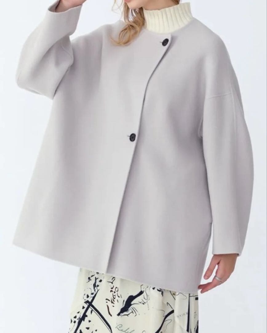 Aga ＋ アーガプラス ライトグレー アウター ミディコート 9号 M 新品