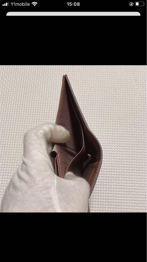 未使用　russet ラシット　レザー二つ折り財布　チャコールグレー