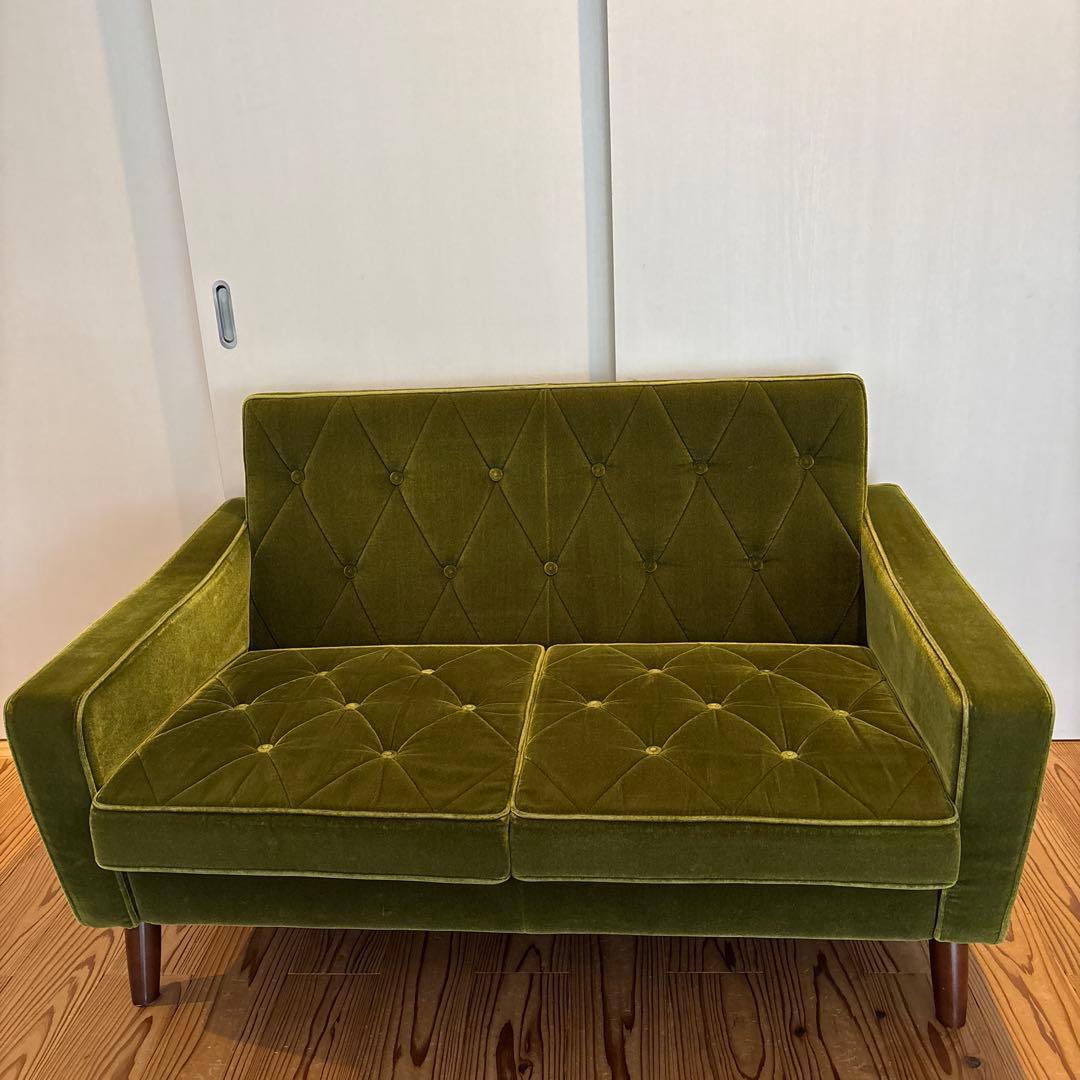 カリモク60⭐︎ロビーチェア2シーター⭐︎モケットグリーン