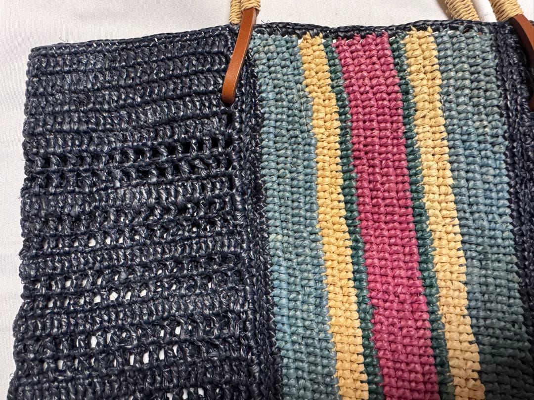 Sézane セザンヌ　ストローのバッグ　レザーショルダー