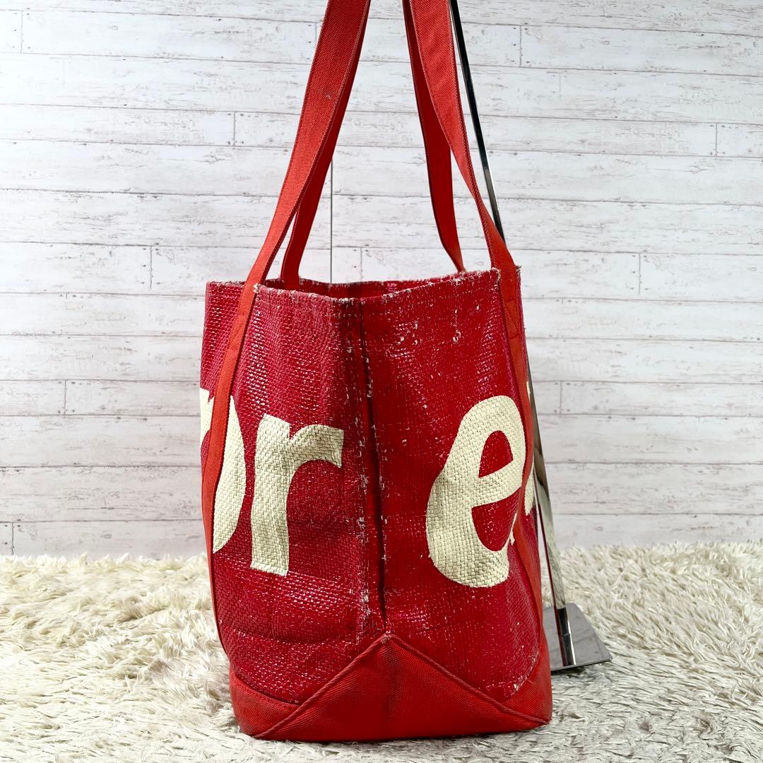 Supreme Raffia Tote Bag 大容量 A4収納 肩掛け レッド