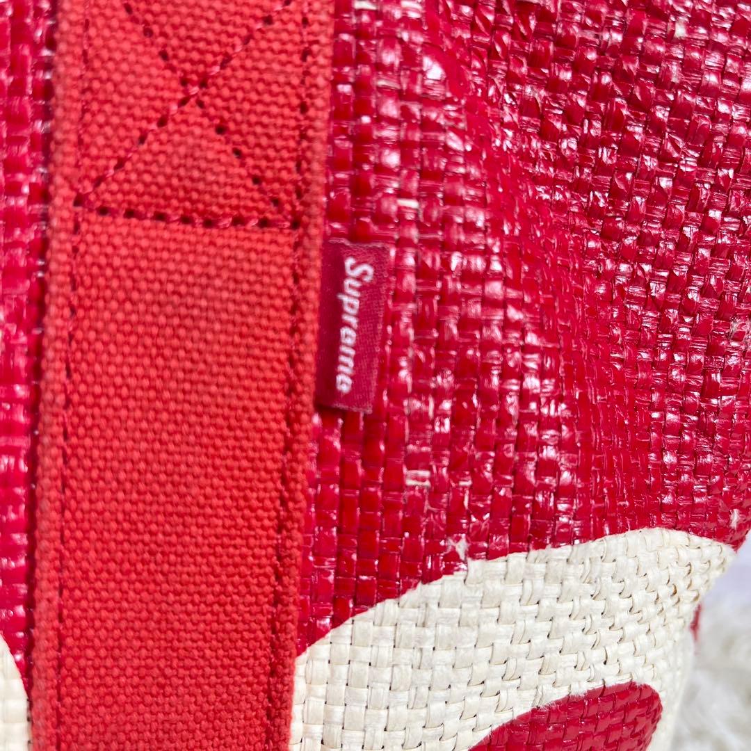 Supreme Raffia Tote Bag 大容量 A4収納 肩掛け レッド