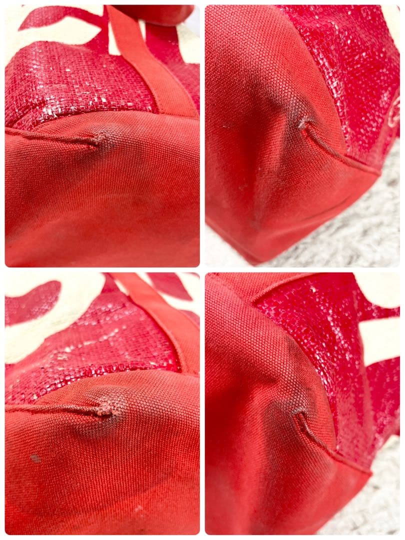 Supreme Raffia Tote Bag 大容量 A4収納 肩掛け レッド