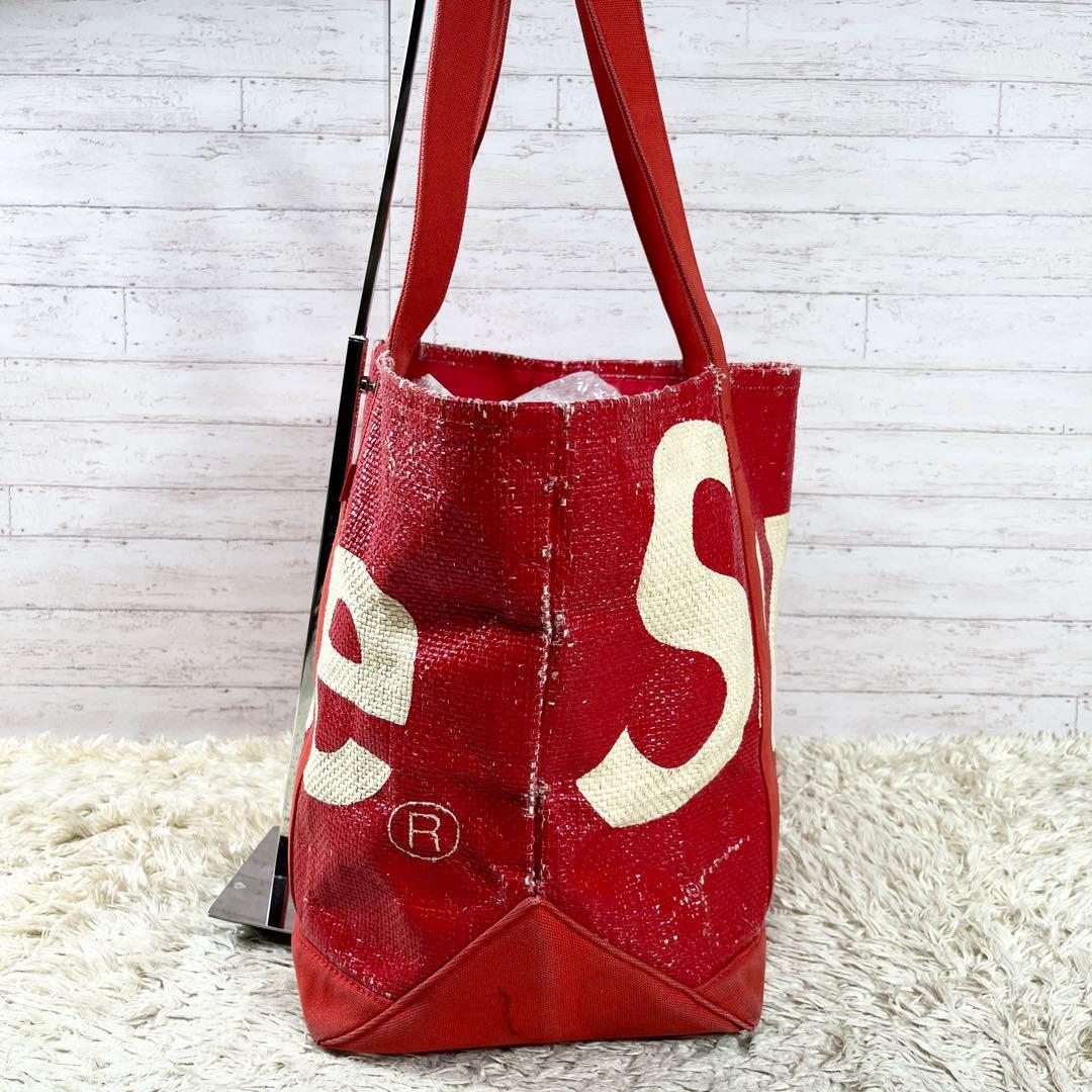 Supreme Raffia Tote Bag 大容量 A4収納 肩掛け レッド