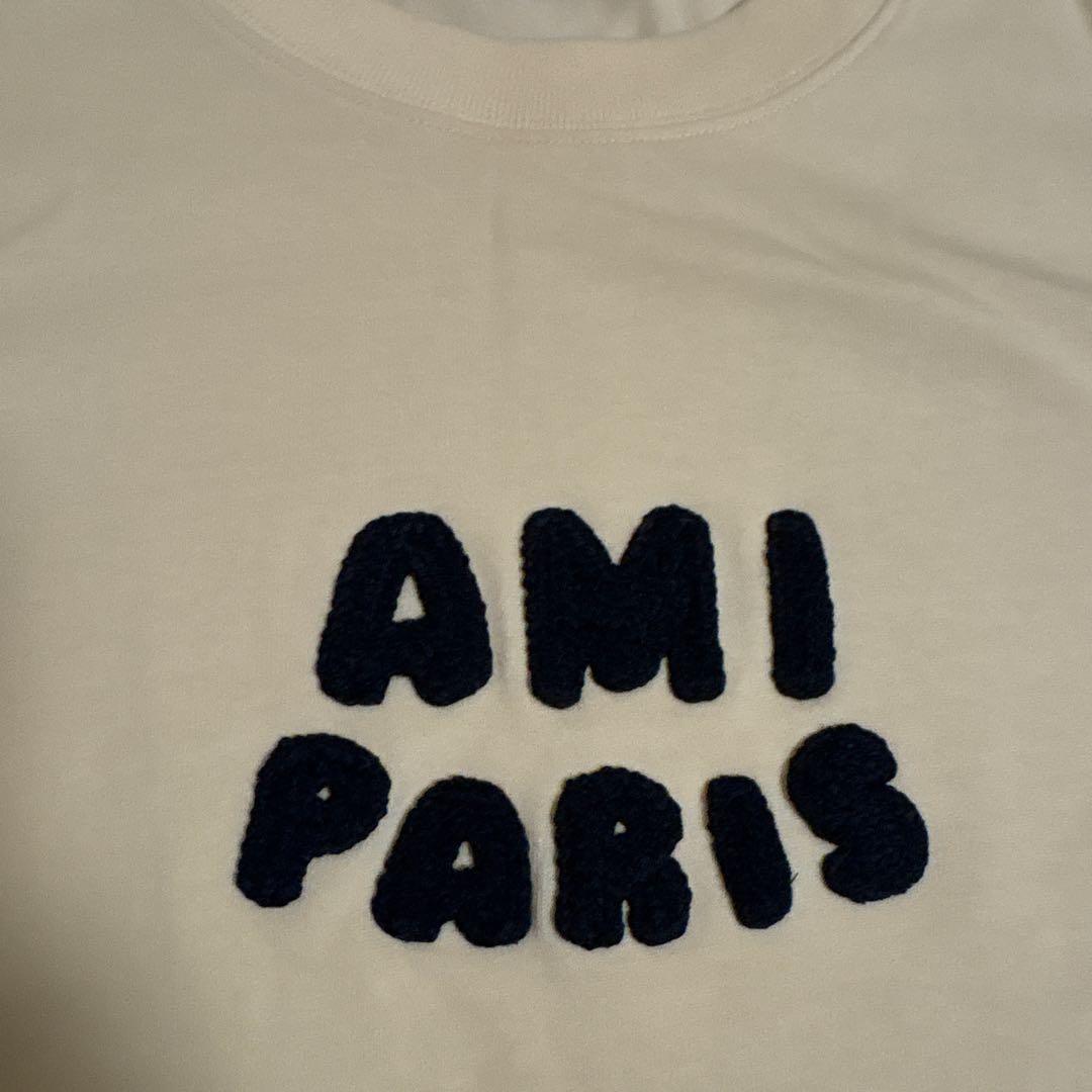 ami AMI PARIS パッチロゴ Tシャツ　ホワイトクリーム　S