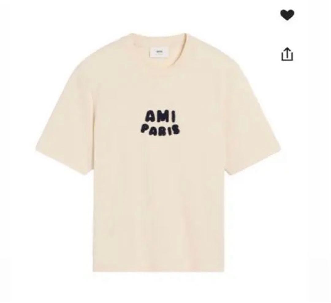 ami AMI PARIS パッチロゴ Tシャツ　ホワイトクリーム　S