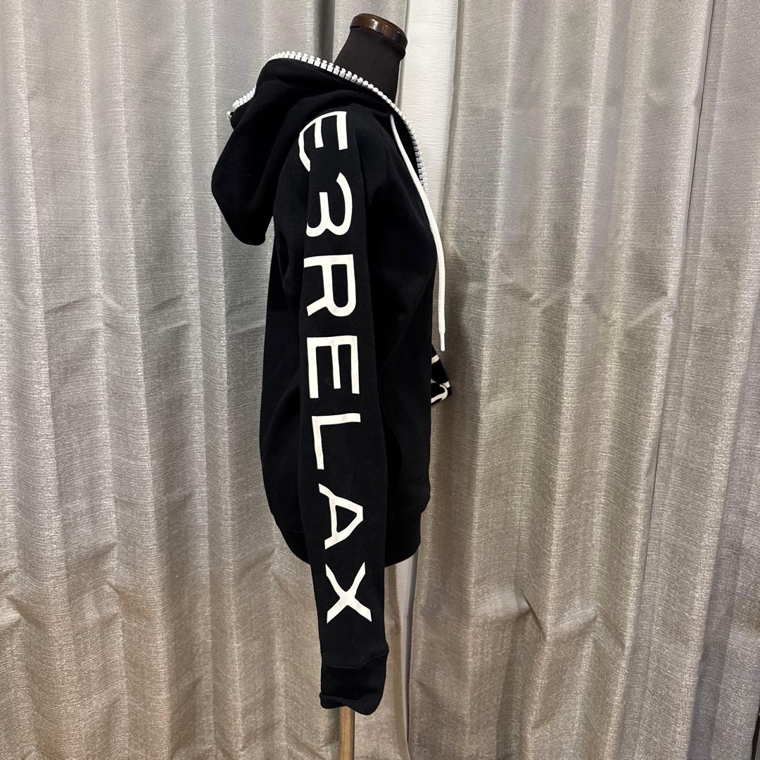 ウノピュウ★美品★ブラック フルジップ パーカー RELAX