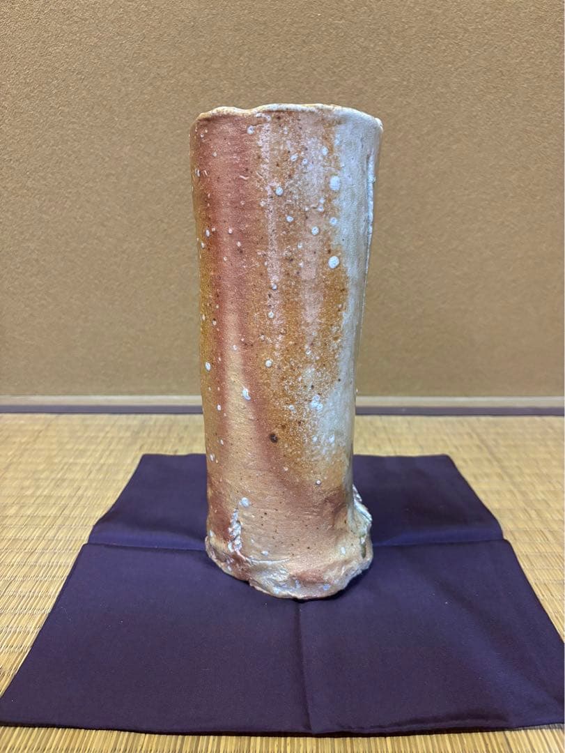 立花大亀　自作　信楽花入　巻ずし　寺垣外窯　杉本貞光　信楽焼