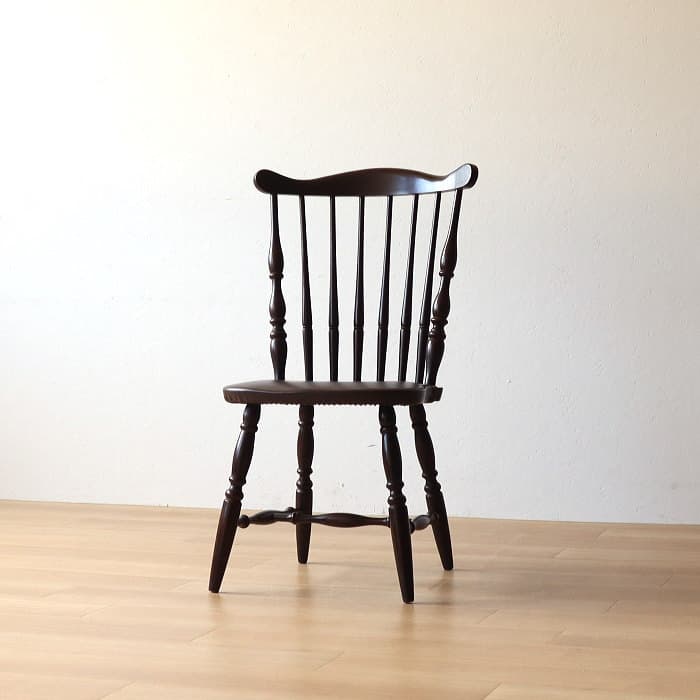 アンティーク 飛騨の家具 ウィンザーチェア 古家具 無垢材 レザー張り