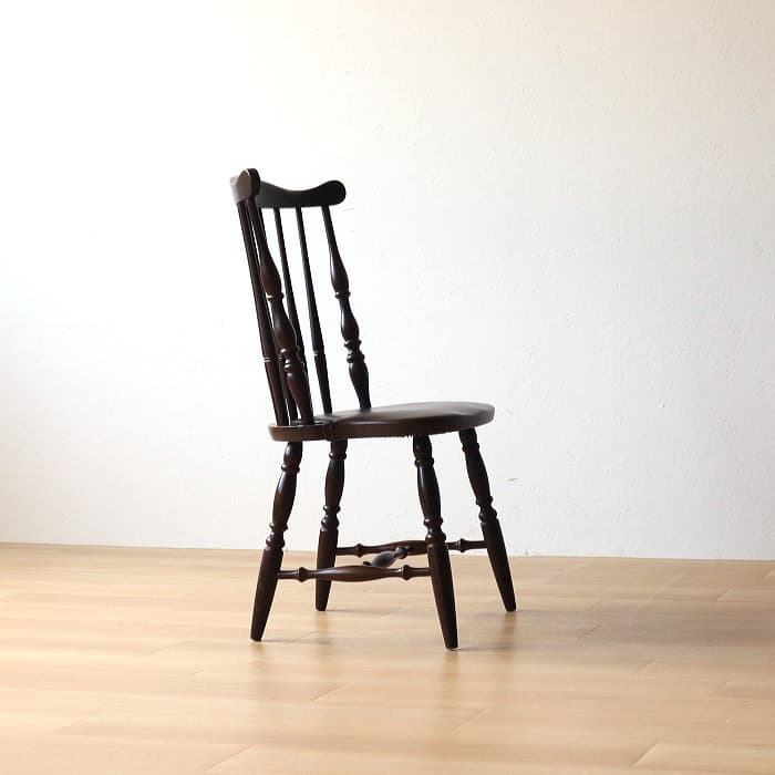 アンティーク 飛騨の家具 ウィンザーチェア 古家具 無垢材 レザー張り