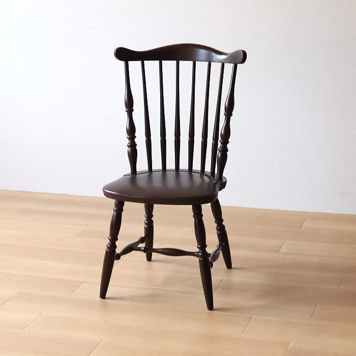 アンティーク 飛騨の家具 ウィンザーチェア 古家具 無垢材 レザー張り