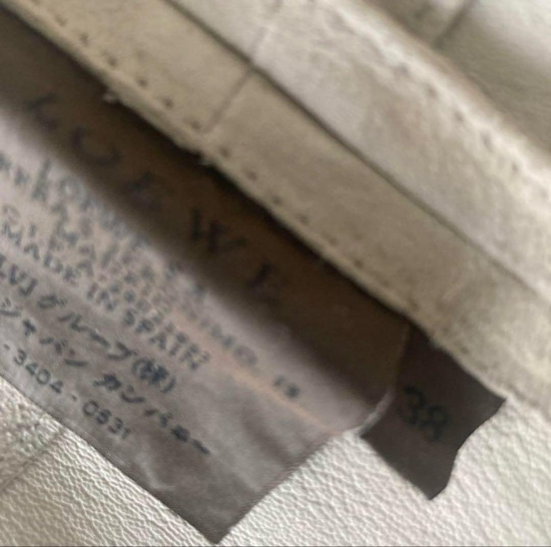 LOEWE(ロエベ) チェスターコート ラムレザー サンドベージュ 38