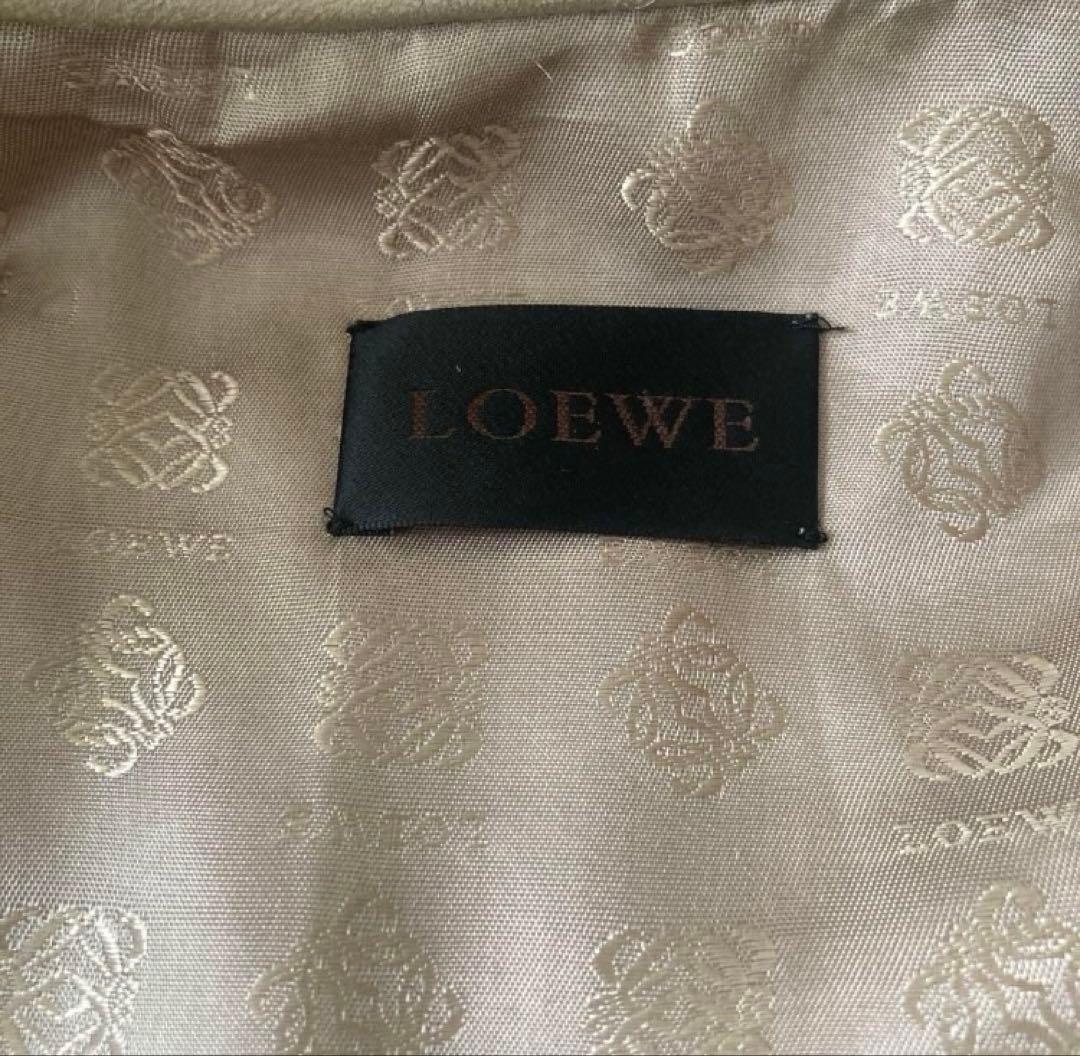 LOEWE(ロエベ) チェスターコート ラムレザー サンドベージュ 38